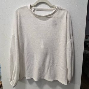 White open back sweater